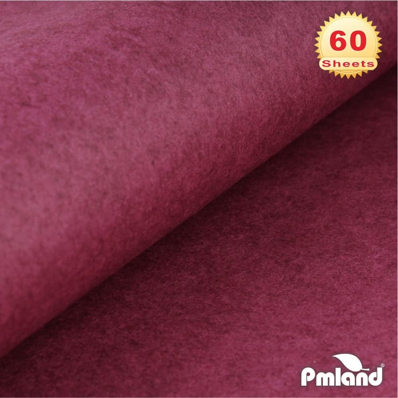 PMLAND ورق تغليف هدايا بجودة ممتازة من PMLAND - لون بورجوندي - 20 بوصة × 26 بوصة 60 ورقة - Image 2